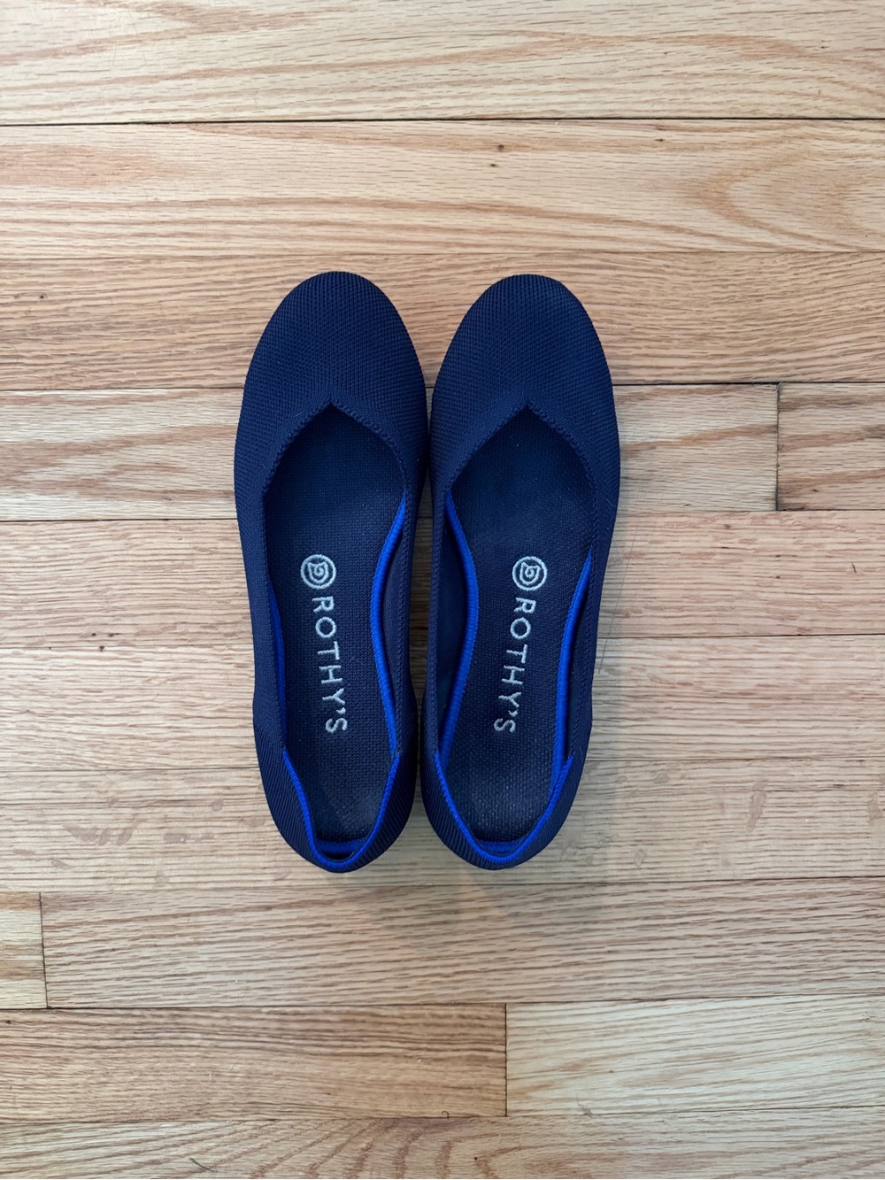 Rothy's Navy Blue Knit Ballet Flats